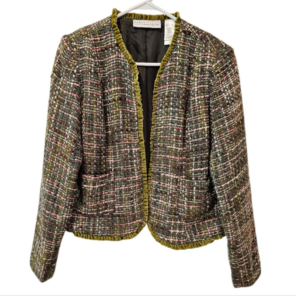 First Issue A Liz Claiborne Company Tweed Womens Blazer Small